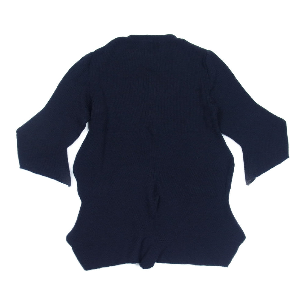ISSEY MIYAKE イッセイミヤケ HaaT ハート HA53KJ311 クルーネック リブ ジグザグニット ダークネイビー系 4【中古】