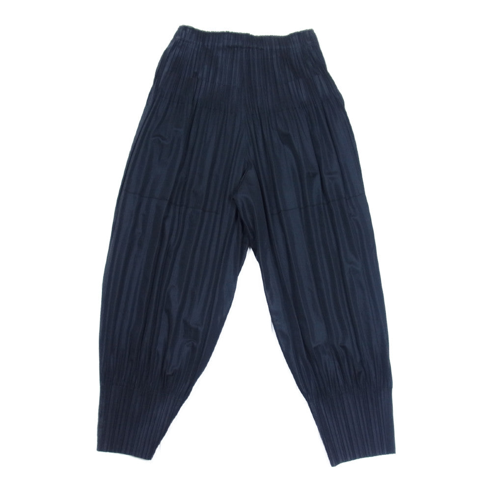 PLEATS PLEASE プリーツプリーズ イッセイミヤケ PP55-JF402 FLUFFY BASICS プリーツ消し加工 フラッフィープリーツ パンツ ブラック系 3【美品】【中古】