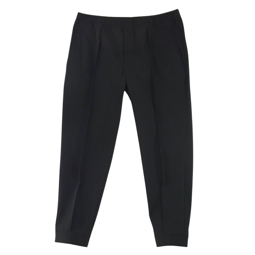 NEIL BARRETT ニールバレット 20AW 国内正規品 PBPA799H-PO33 SLIM FIT REGULAR RISE 裾ジップ スリムフィット レギュラーライズ イージー パンツ ブラック系 48【美品】【中古】