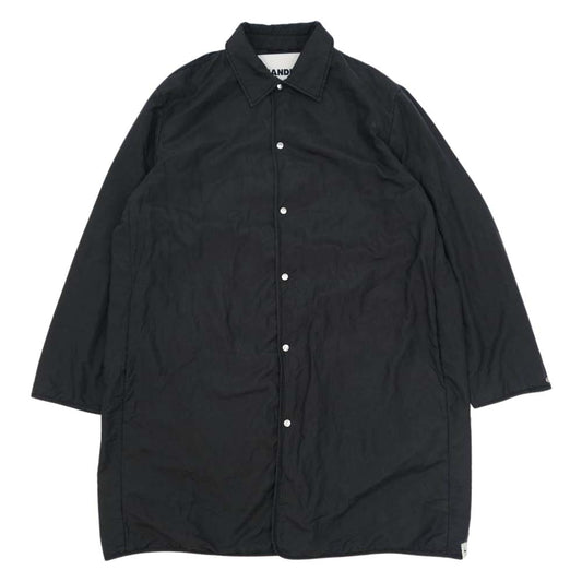 ジルサンダー プラス 22SS JPUU430277 MU470900A21 国内正規品 SPORT COAT 03 PD GD シルク混 ナイロン ロング コーチジャケット ブラック系 48【美品】【中古】