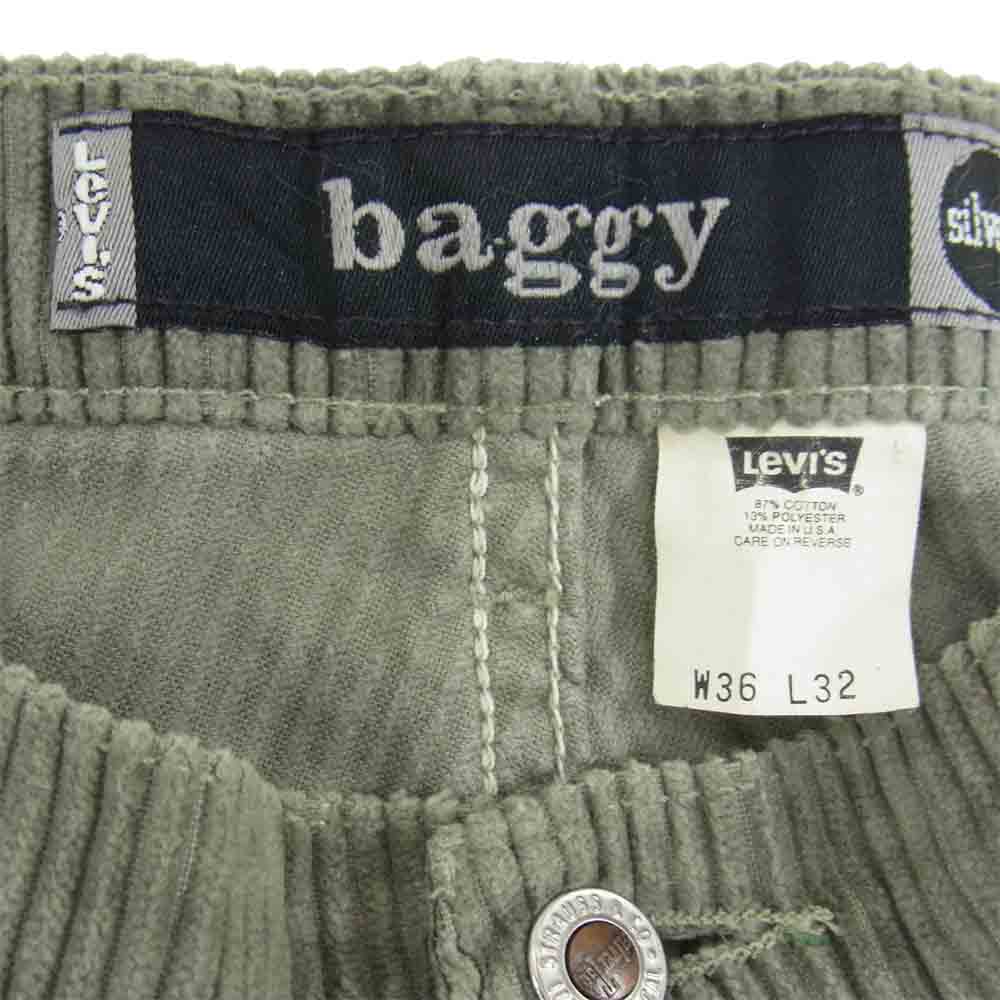 Levi's リーバイス BAGGY SILVER TAB バギー シルバータブ ボタン裏刻印513 コーデュロイ パンツ グレー系 36【中古】
