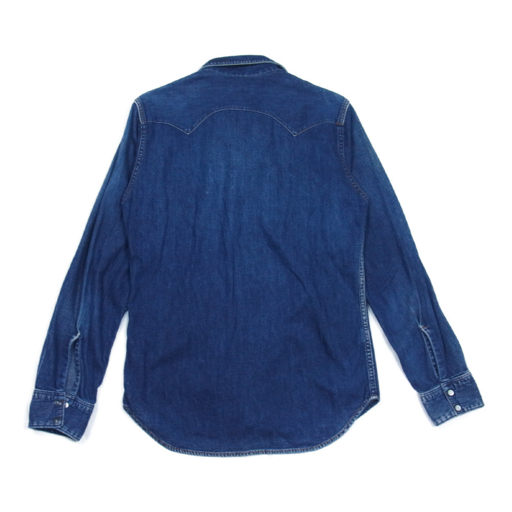 BLUE BLUE ブルーブルー クラシック ユーズド ウェスタン シャツ 加工 インディゴ シャツ インディゴブルー系 M【中古】