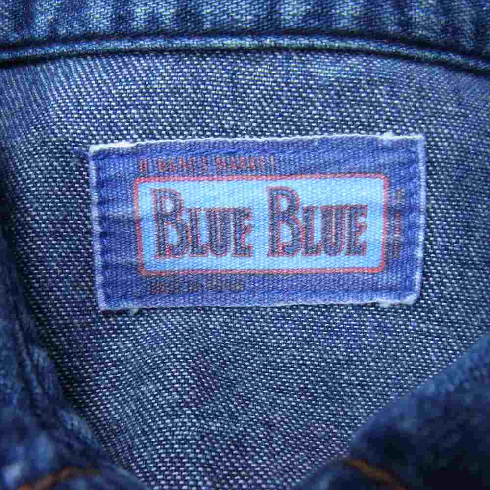 BLUE BLUE ブルーブルー クラシック ユーズド ウェスタン シャツ 加工 インディゴ シャツ インディゴブルー系 M【中古】