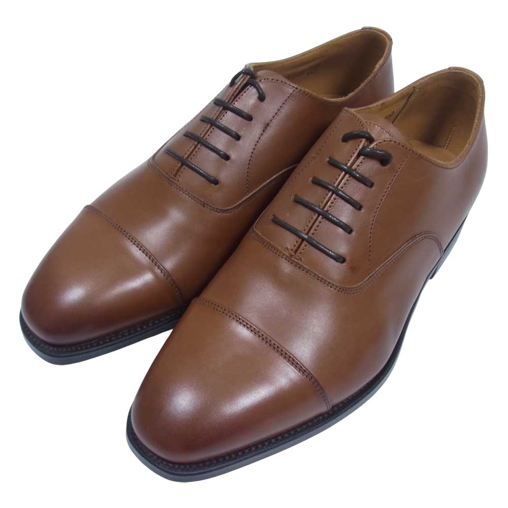 グレンソン 22346-257 LONDON 内羽根 ストレートチップ レザー シューズ コニャック ブラウン系 6.5F【新古品】【未使用】【中古】
