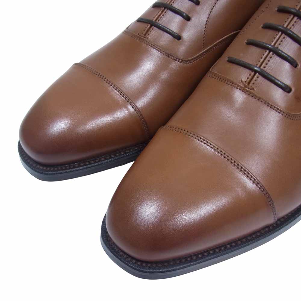 グレンソン 22346-257 LONDON 内羽根 ストレートチップ レザー シューズ コニャック ブラウン系 6.5F【新古品】【未使用】【中古】