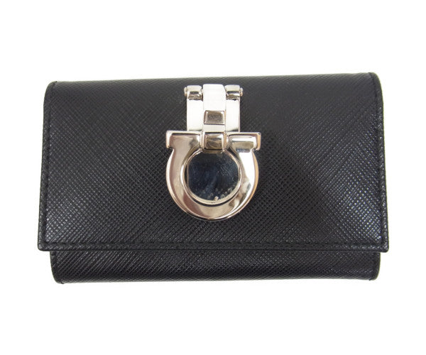 Salvatore Ferragamo サルヴァトーレフェラガモ ガンチーニ 6連 レザー キーケース ブラック系【中古】