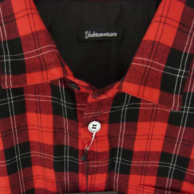 UNDERCOVER アンダーカバー 21AW 2A4402 UNDERCOVERISM アンダーカバイズム コットン チェック シャツ レッド系 2【新古品】【未使用】【中古】