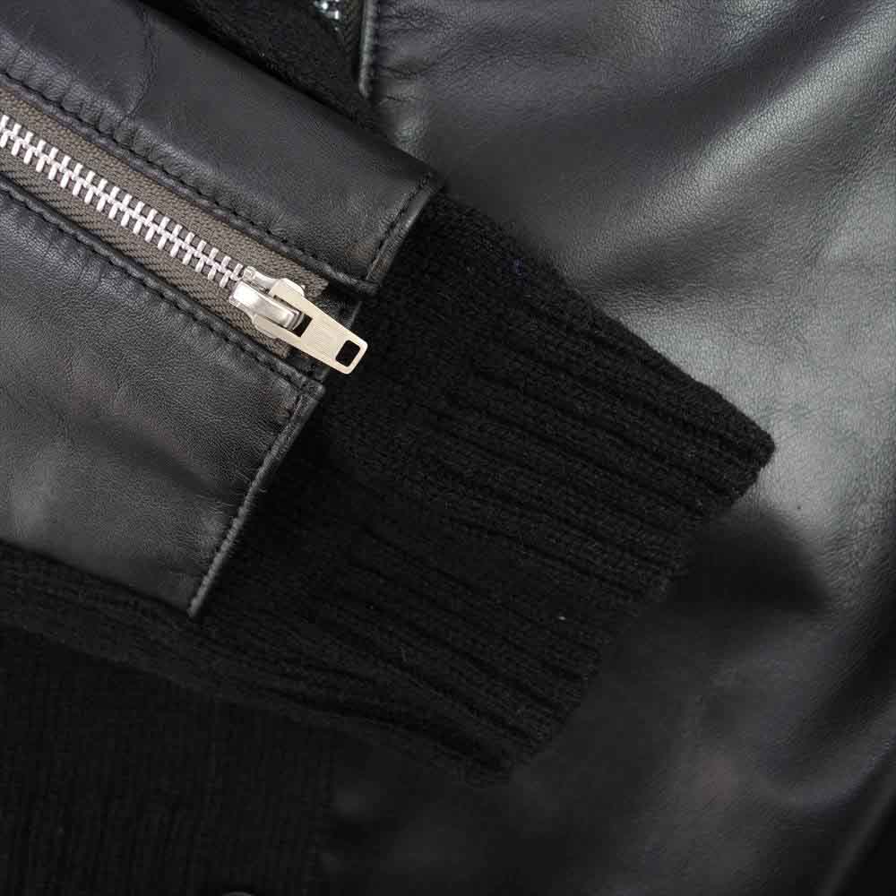 UNDERCOVER アンダーカバー 21AW UC2A4207 KN カーデ MIX レザー ライダース ニット ドッキング ライダース ジャケット ブラック系 1【美品】【中古】