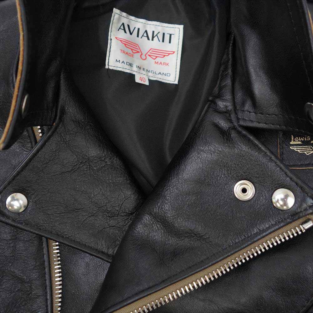 Lewis Leathers ルイスレザー 441T 茶芯 フルベジタブルタンニン CYCLON TF サイクロン タイトフィット カウハイド ベジタン ライダース ジャケット ブラック系 40【新古品】【未使用】【中古】