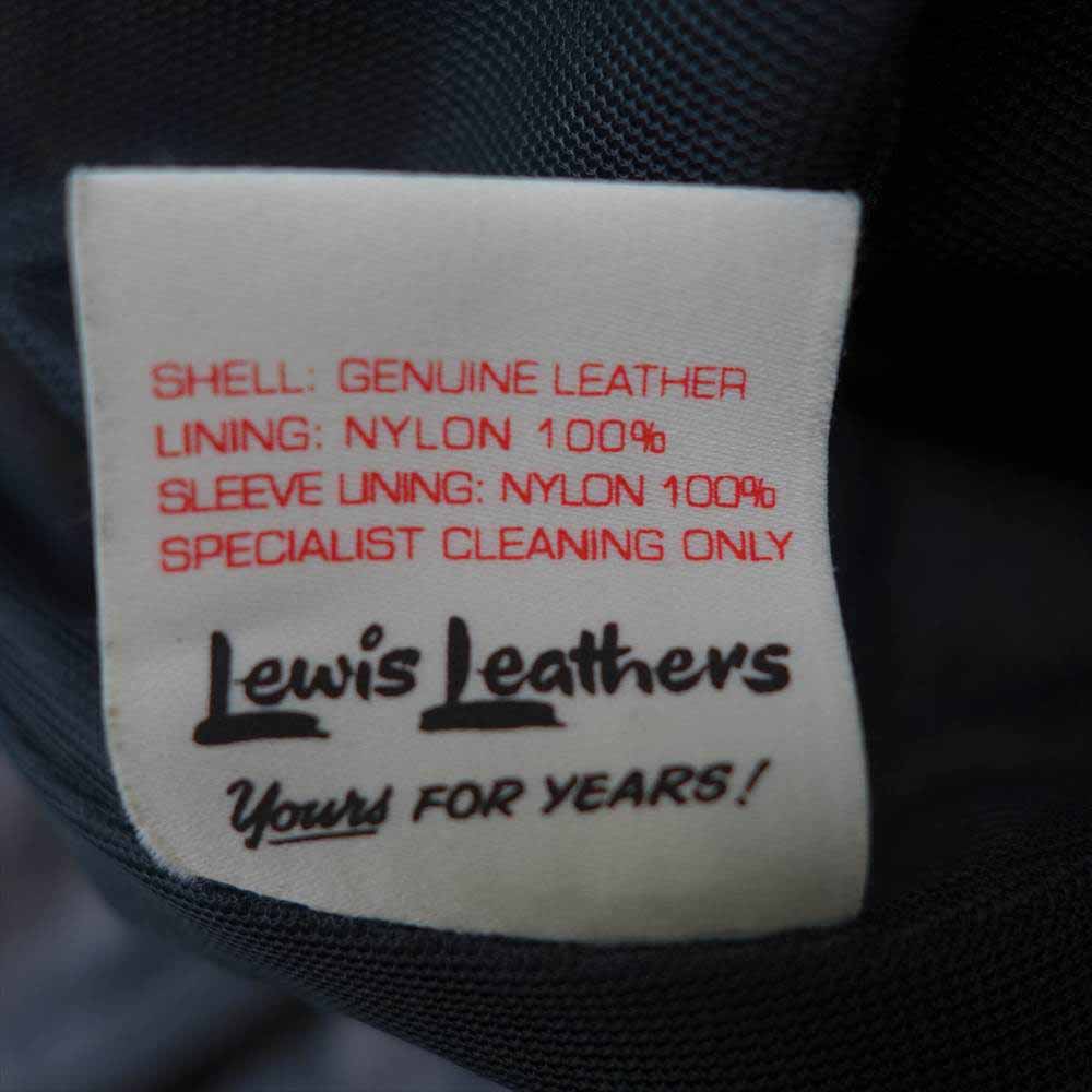 Lewis Leathers ルイスレザー 441T 茶芯 フルベジタブルタンニン CYCLON TF サイクロン タイトフィット カウハイド ベジタン ライダース ジャケット ブラック系 40【新古品】【未使用】【中古】