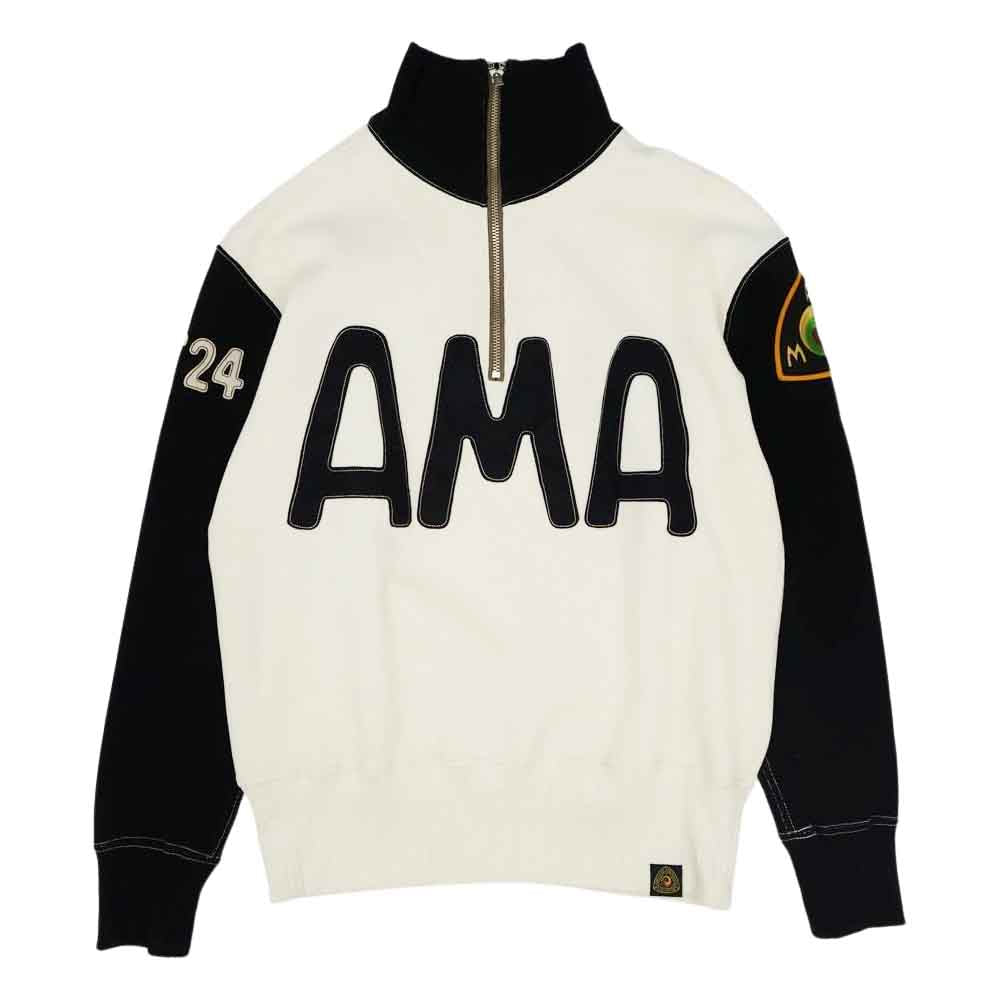 TOY'S McCOY トイズマッコイ AMA ハーフジップ スエット ホワイト系 40【美品】【中古】