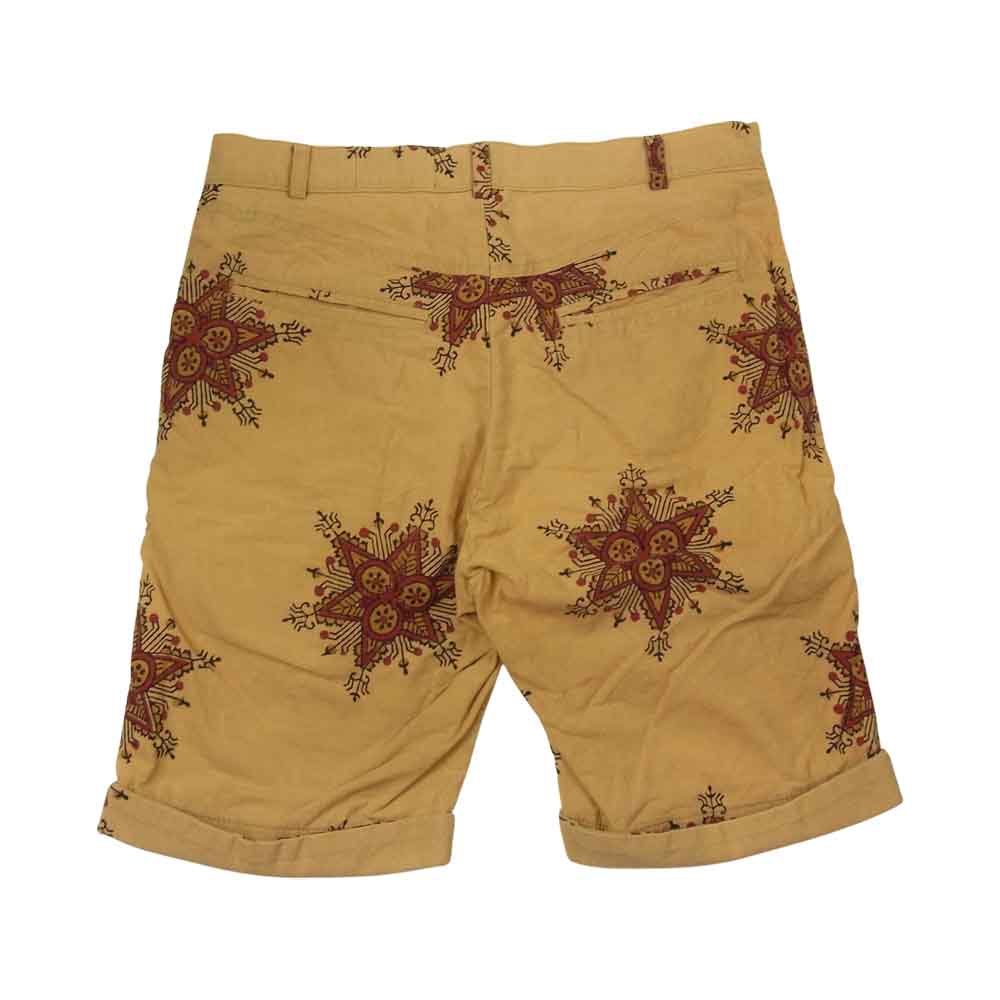 NEPENTHES ネペンテス Beaver ビーバー 英国製 総柄 ショーツ ハーフパンツ ベージュ系 S【中古】