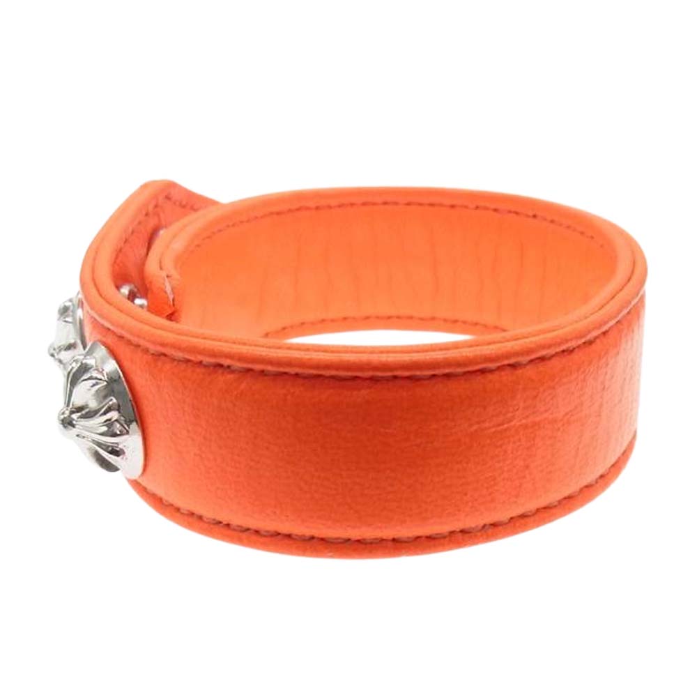 CHROME HEARTS クロムハーツ（原本有） 3BTN 2SNP クロスボール ボタン ブレスレット オレンジ系【中古】