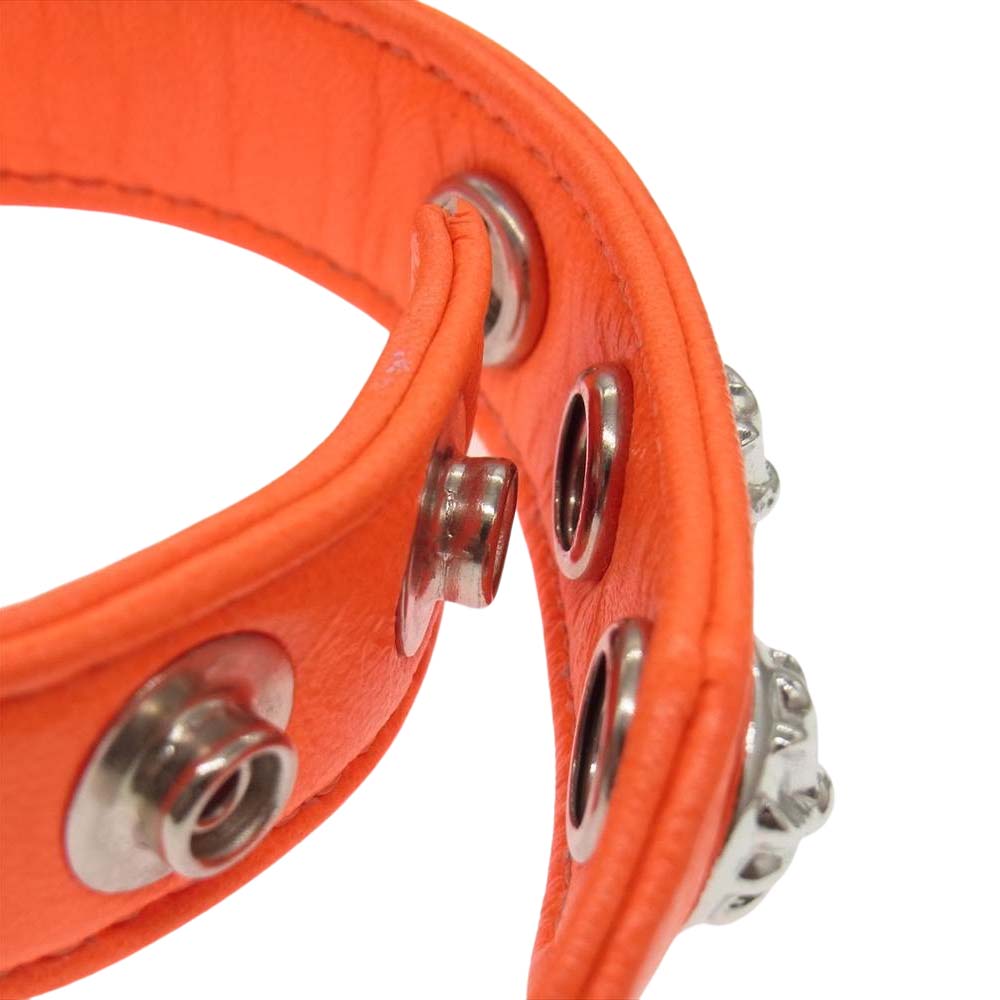 CHROME HEARTS クロムハーツ（原本有） 3BTN 2SNP クロスボール ボタン ブレスレット オレンジ系【中古】