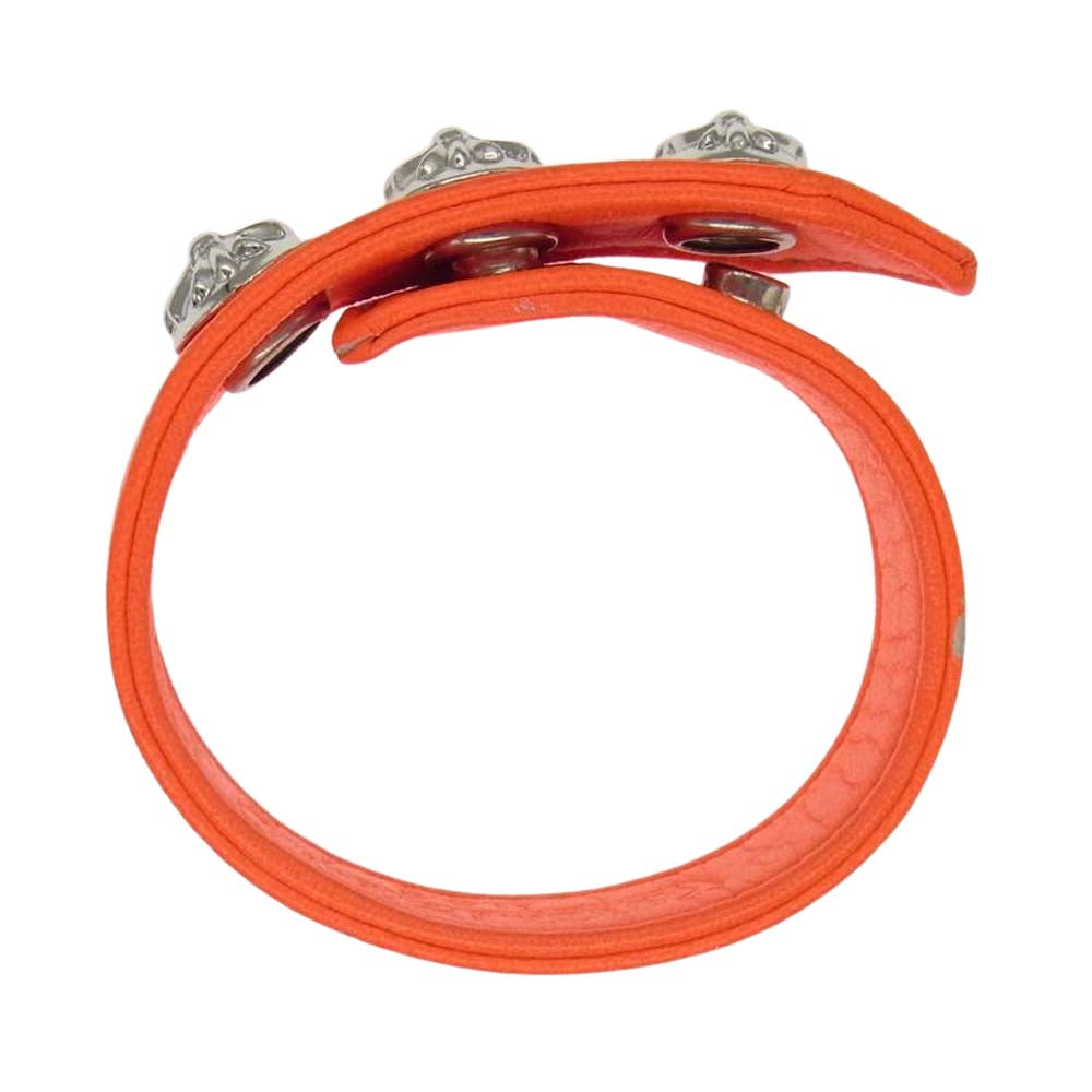 CHROME HEARTS クロムハーツ（原本有） 3BTN 2SNP クロスボール ボタン ブレスレット オレンジ系【中古】