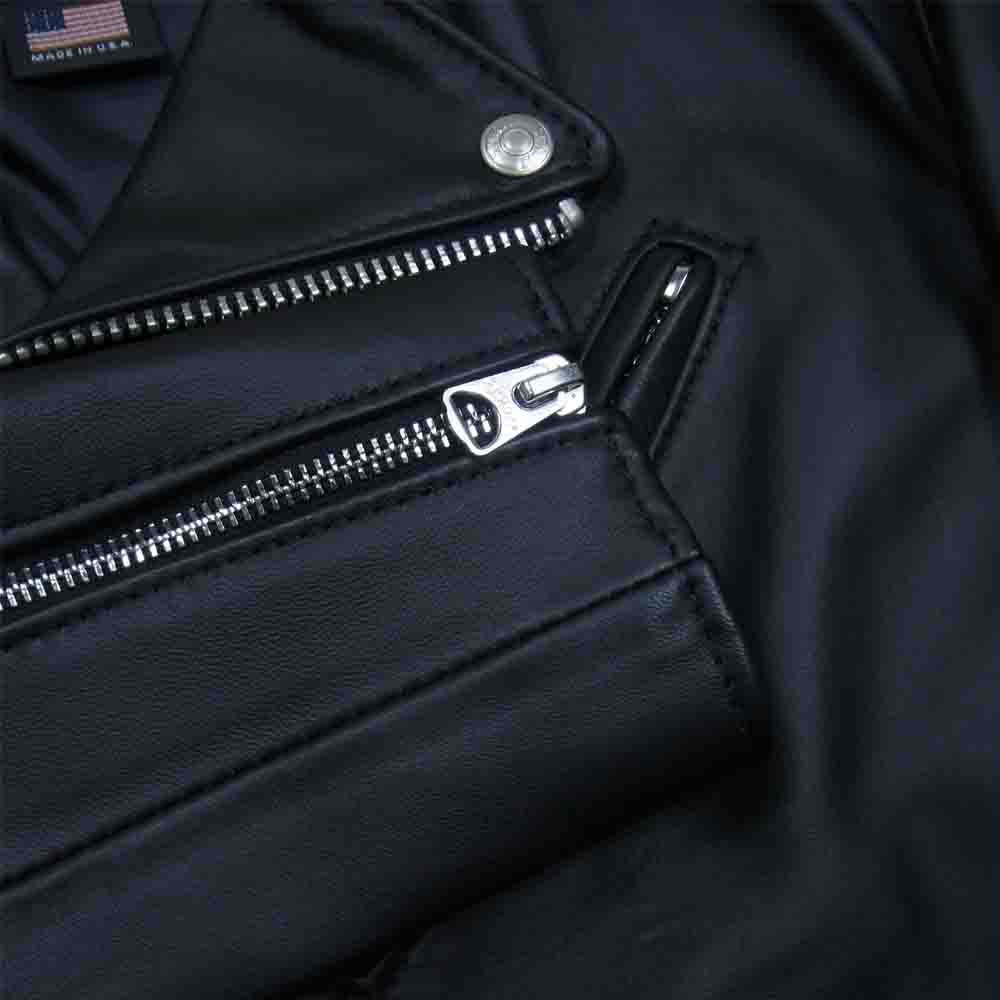 schott ショット 228US LAMB RIDERS JACKET ラム レザー ダブル ライダース ジャケット ブラック系 36【新古品】【未使用】【中古】