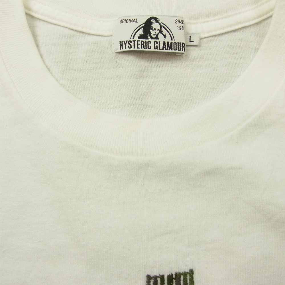 HYSTERIC GLAMOUR ヒステリックグラマー 02212CT04 GUITAR GIRL ギター ガール 刺繍 Tシャツ ホワイト系 L【中古】