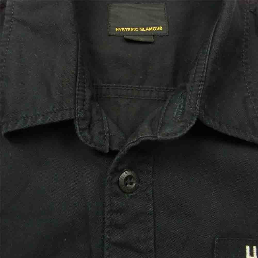 HYSTERIC GLAMOUR ヒステリックグラマー 02201AH17　 ミリタリー ワッペン シャツ ブラック系 L【中古】