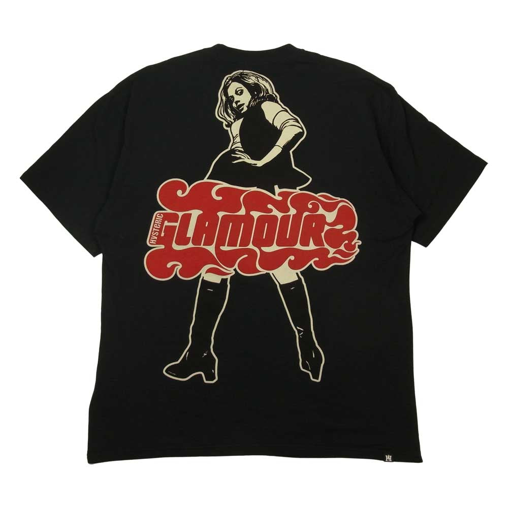 HYSTERIC GLAMOUR ヒステリックグラマー 02202CT17 VIXEN GIRL オーバーサイズ Tシャツ 半袖 ブラック系 L【中古】