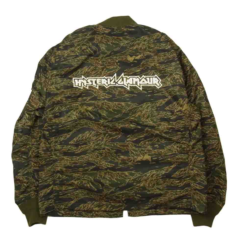 HYSTERIC GLAMOUR ヒステリックグラマー 02211AB07 タイガーカモ HGロゴ L-2B ナイロン ジャケット カーキ系 L【美品】【中古】