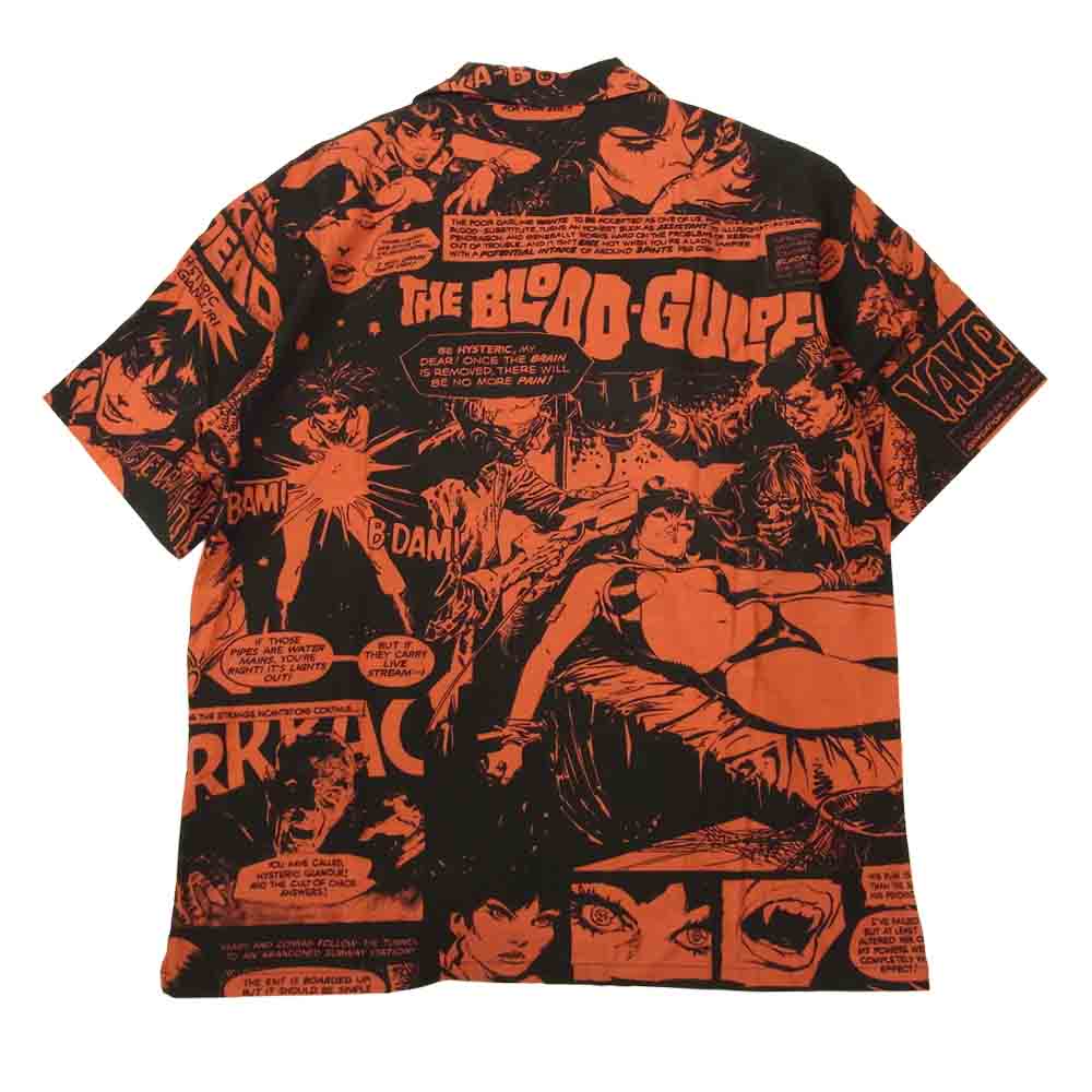 HYSTERIC GLAMOUR ヒステリックグラマー 02211AH14 The Essential Warren Years アロハ シャツ ブラック系 レッド系 L【美品】【中古】