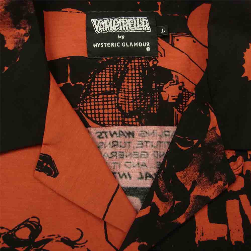 HYSTERIC GLAMOUR ヒステリックグラマー 02211AH14 The Essential Warren Years アロハ シャツ ブラック系 レッド系 L【美品】【中古】