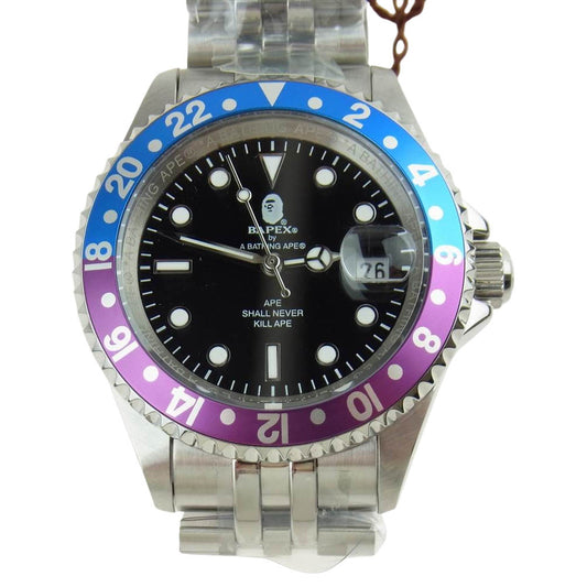 A BATHING APE アベイシングエイプ T002 VINTAGE TYPE 2 BAPEX 時計 シルバー系【新古品】【未使用】【中古】