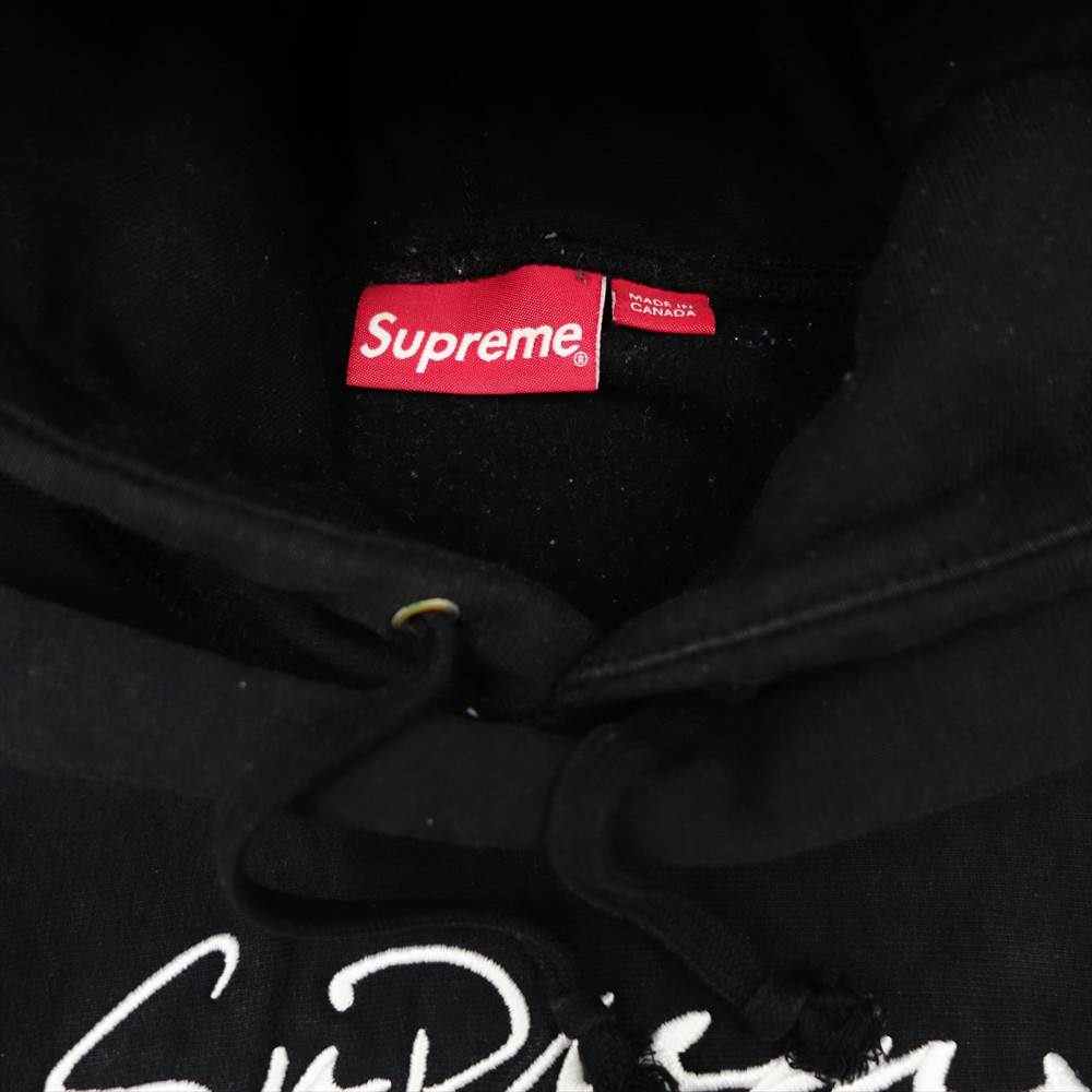 Supreme シュプリーム 18AW Classic Script Hooded Sweatshirt クラシック スクリプト ロゴ フーデッド スウェットシャツ パーカー ブラック系 M【中古】