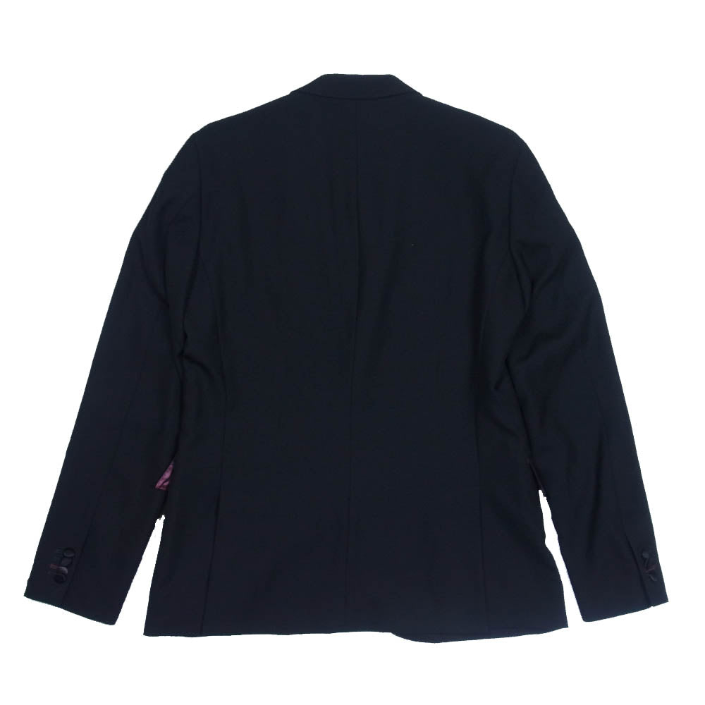 Paul Smith ポール・スミス ダイヤ柄シルク ラペル切替 スモーキング テーラードジャケット ブラック系 XL【中古】