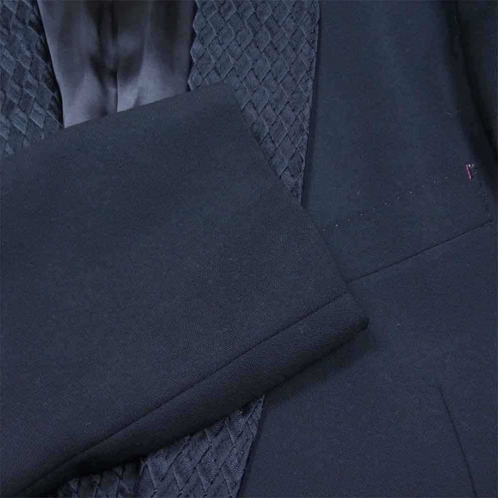 Paul Smith ポール・スミス ダイヤ柄シルク ラペル切替 スモーキング テーラードジャケット ブラック系 XL【中古】