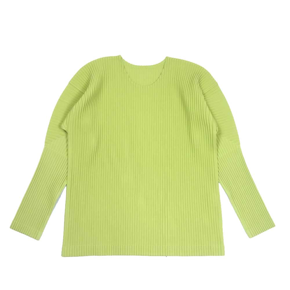 ISSEY MIYAKE イッセイミヤケ HOMME PLISSE オムプリッセ HP01JK111 プリーツ加工 長袖 カットソー ライトグリーン系 2【美品】【中古】