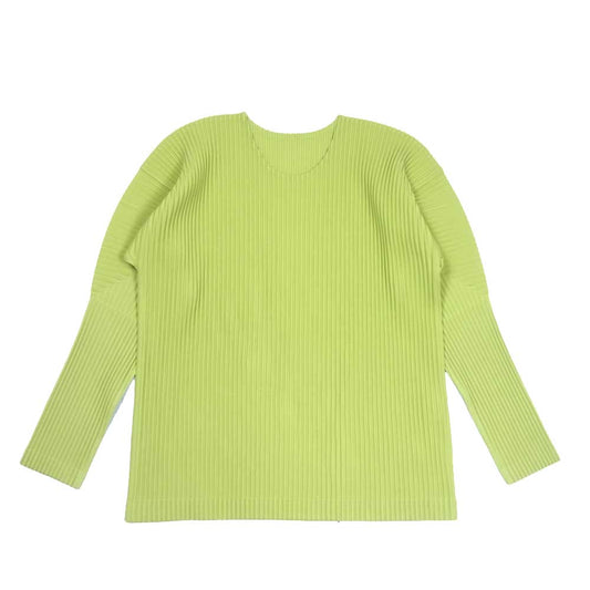 ISSEY MIYAKE イッセイミヤケ HOMME PLISSE オムプリッセ HP01JK111 プリーツ加工 長袖 カットソー ライトグリーン系 2【美品】【中古】
