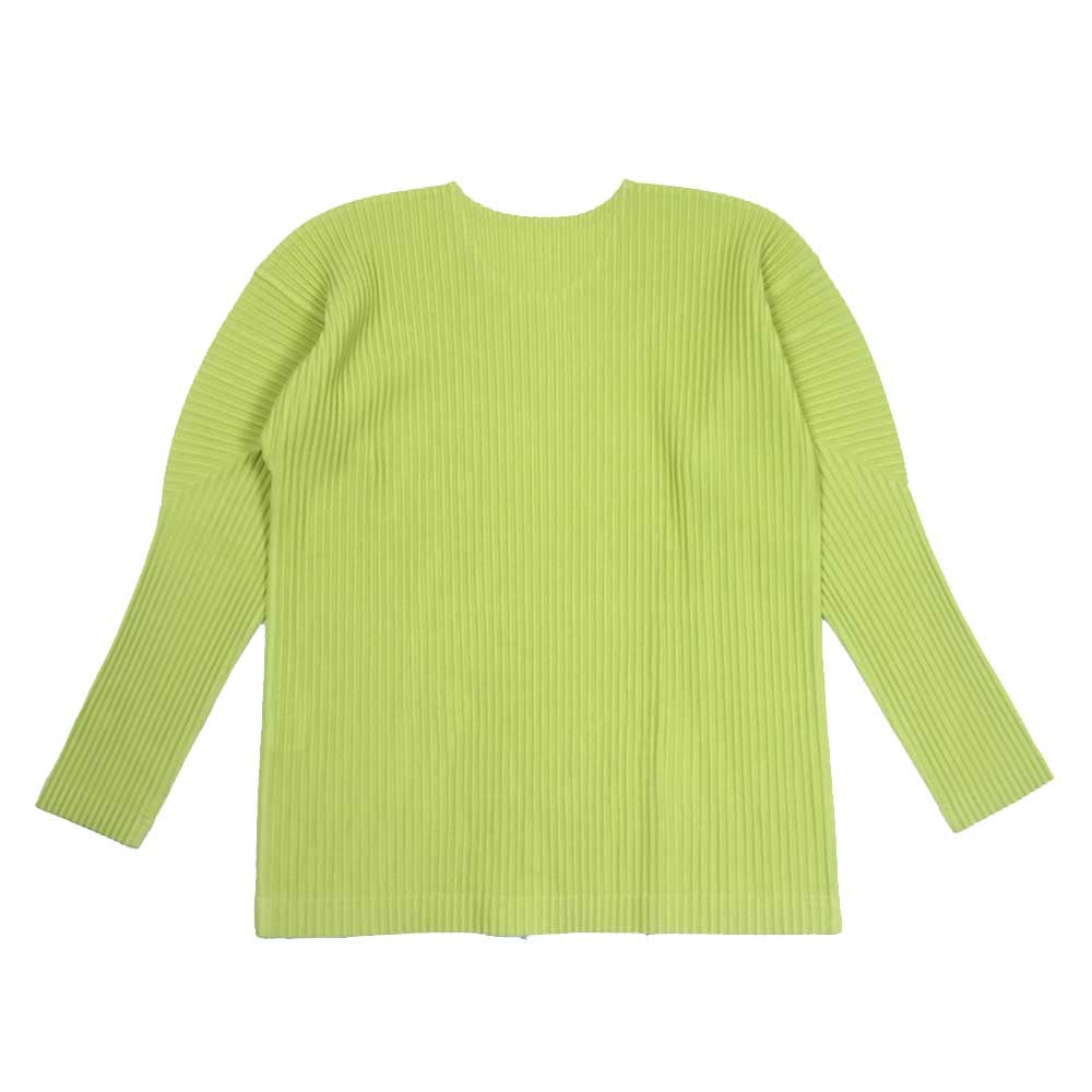 ISSEY MIYAKE イッセイミヤケ HOMME PLISSE オムプリッセ HP01JK111 プリーツ加工 長袖 カットソー ライトグリーン系 2【美品】【中古】