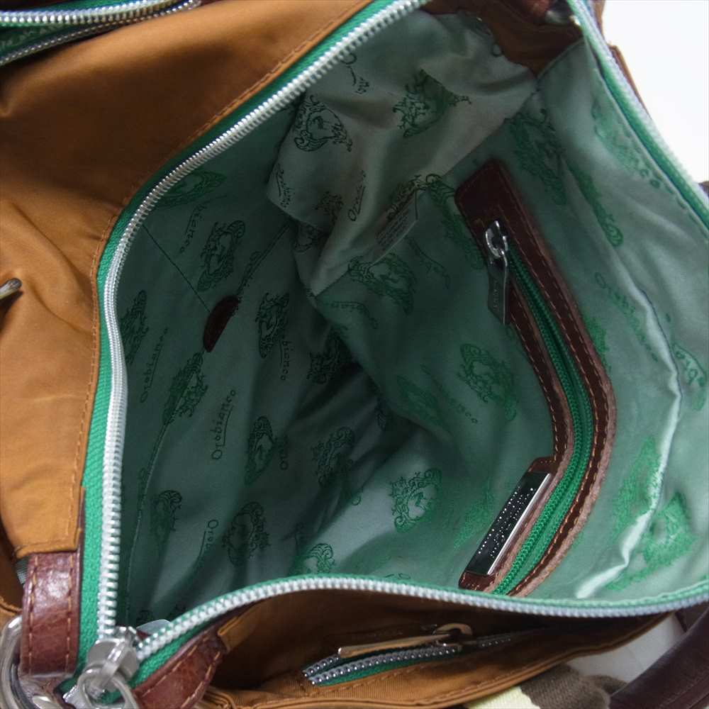 Orobianco オロビアンコ イタリア製 ナイロン 2WAY ハンド バッグ バックパック ブラウン系【中古】
