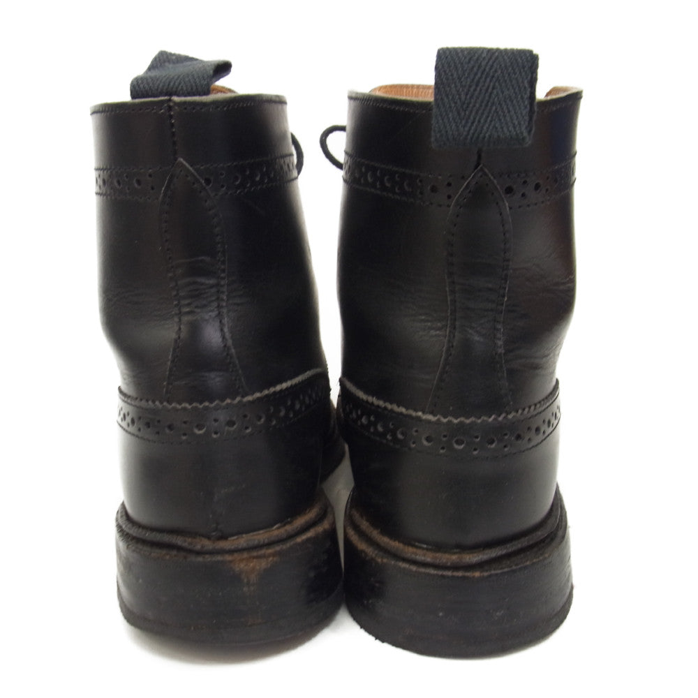 Tricker's トリッカーズ L2508 ウィングチップ カントリー ブーツ ブラック ブラック系 5【中古】