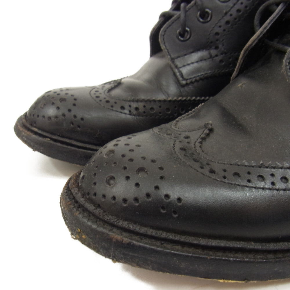 Tricker's トリッカーズ L2508 ウィングチップ カントリー ブーツ ブラック ブラック系 5【中古】