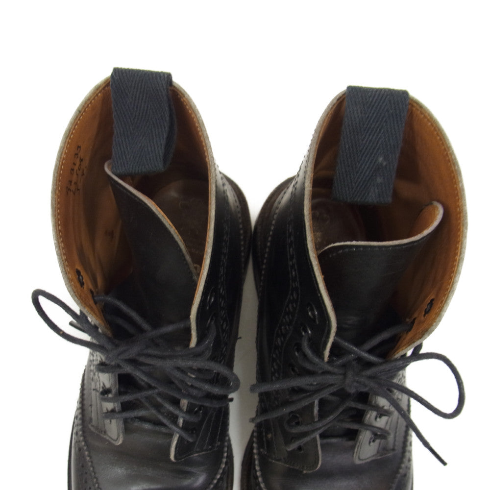Tricker's トリッカーズ L2508 ウィングチップ カントリー ブーツ ブラック ブラック系 5【中古】