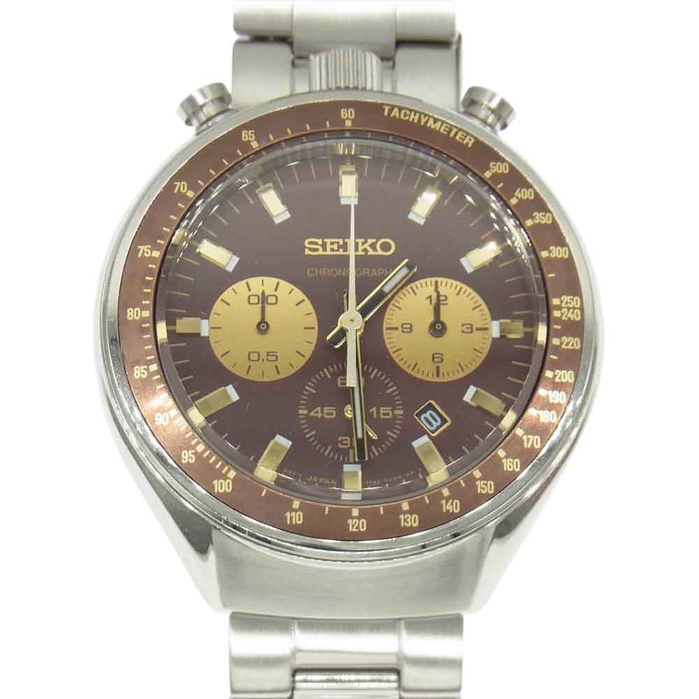 SEIKO セイコー SCEB015　 SPIRIT SMART スピリット スマート クロノグラフ 時計 茶馬 シルバー系【美品】【中古】