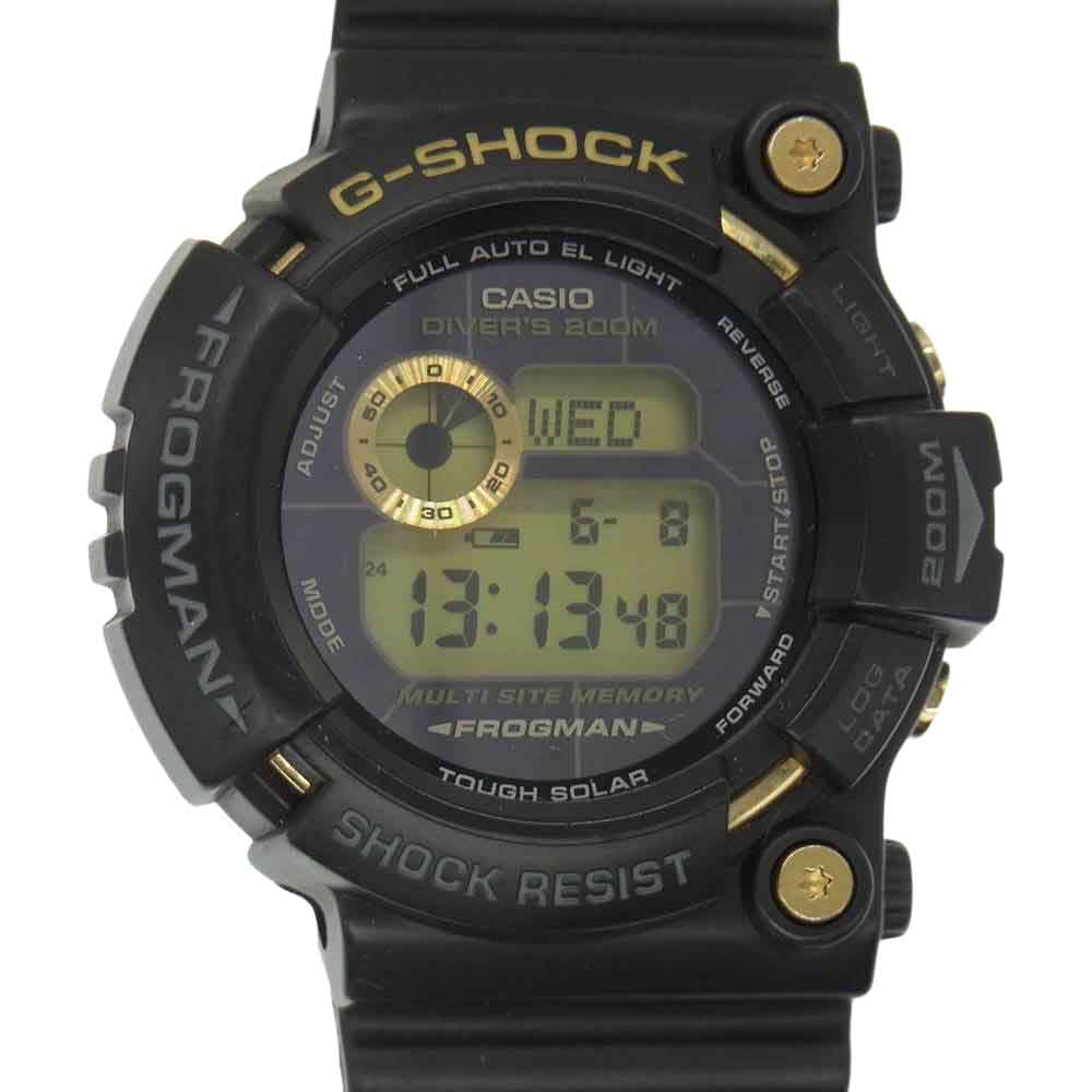 G-SHOCK ジーショック GW-225A-1JF FROGMANフロッグマン 25周年モデル タフソーラー 時計 ブラック系【極上美品】【中古】