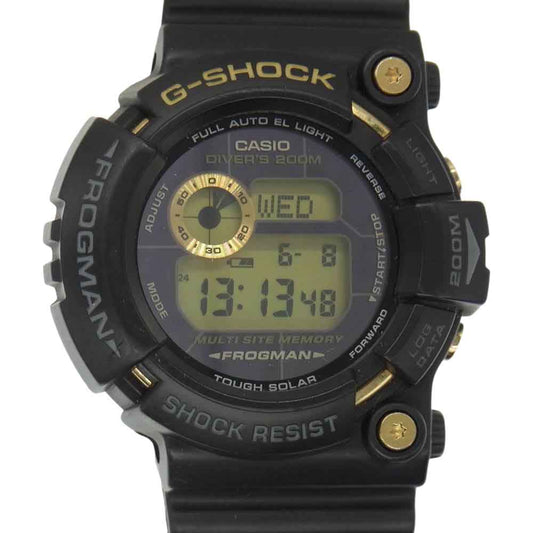G-SHOCK ジーショック GW-225A-1JF FROGMANフロッグマン 25周年モデル タフソーラー 時計 ブラック系【極上美品】【中古】