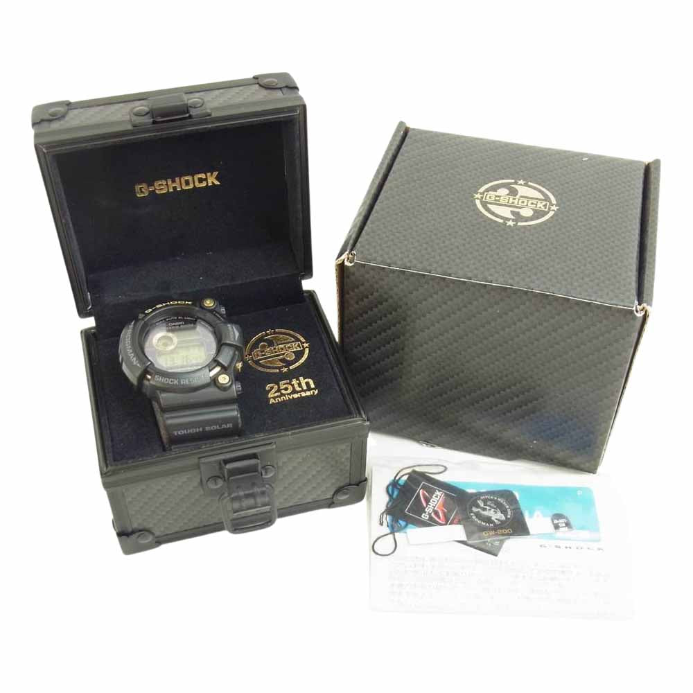 G-SHOCK ジーショック GW-225A-1JF FROGMANフロッグマン 25周年モデル タフソーラー 時計 ブラック系【極上美品】【中古】