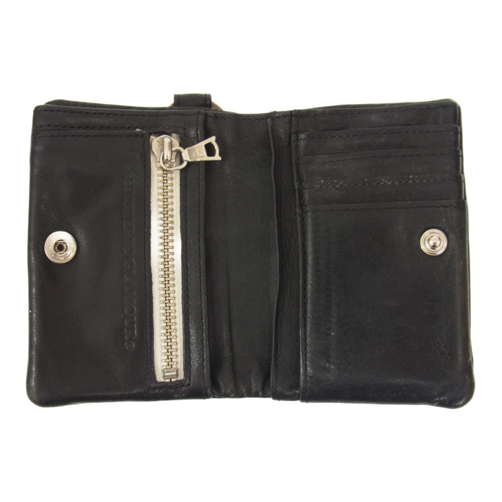 HYSTERIC GLAMOUR ヒステリックグラマー STUDS AND PINS LEATHER スタッズ ピンズ レザー ウォレット ブラック系【中古】