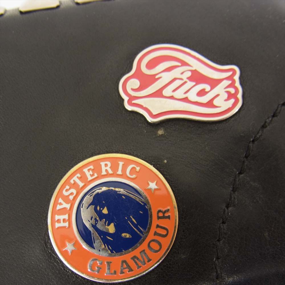 HYSTERIC GLAMOUR ヒステリックグラマー STUDS AND PINS LEATHER スタッズ ピンズ レザー ウォレット ブラック系【中古】