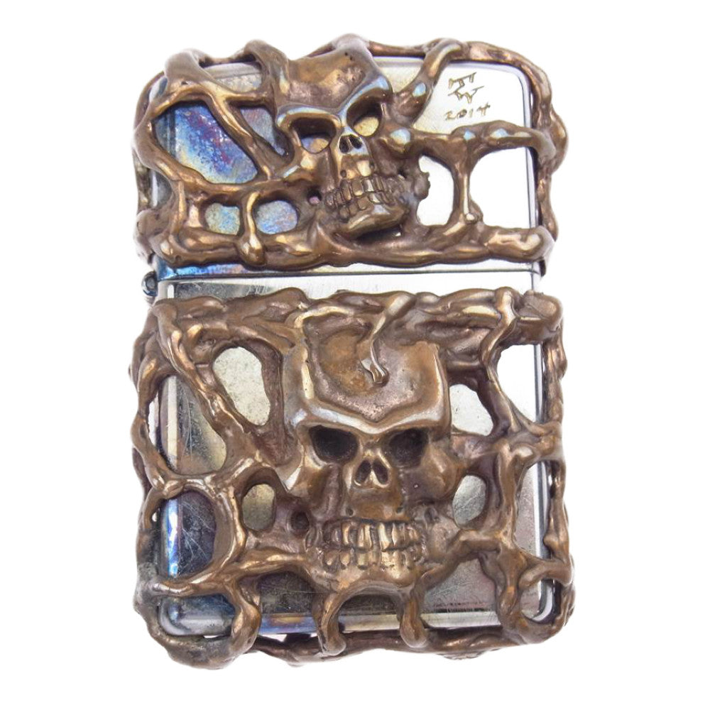 TRAVIS WALKER トラヴィスワーカー スカル ZIPPO ジッポ ライター ブロンズ系【中古】