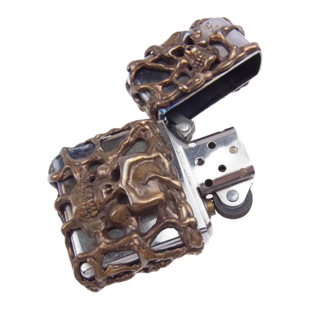 TRAVIS WALKER トラヴィスワーカー スカル ZIPPO ジッポ ライター ブロンズ系【中古】