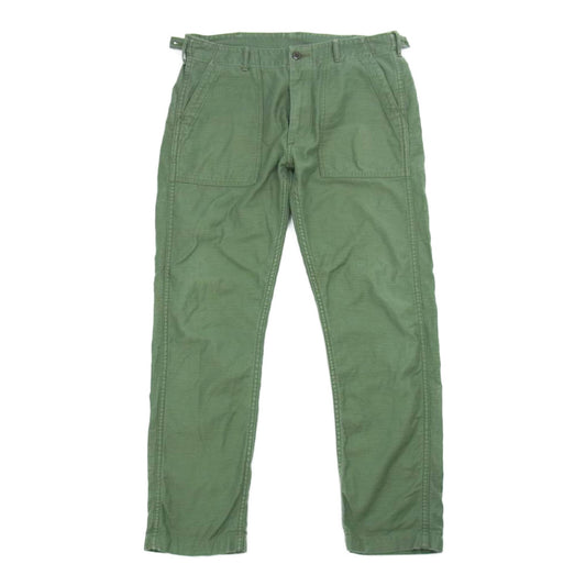 orSlow オアスロウ ベイカー ファティーグ パンツ コットン 日本製 カーキ系 L【中古】