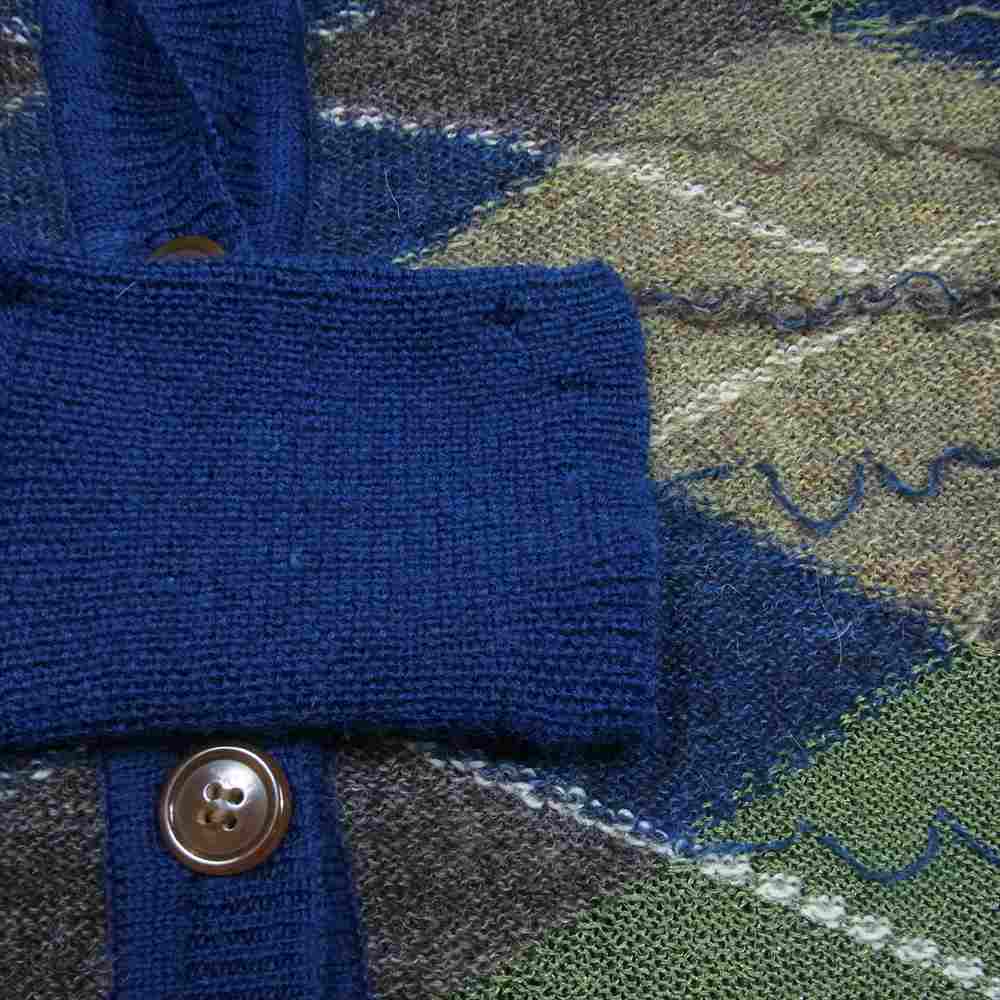 Vivienne Westwood ヴィヴィアンウエストウッド RED LBEL レッドレーベル オーブ刺繍 アーガイル ラウンドネック カーディガン ブルー×ブラウン M【中古】