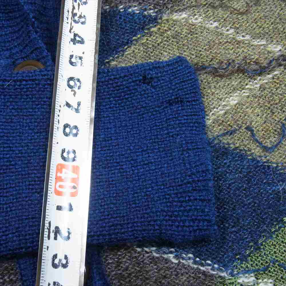 Vivienne Westwood ヴィヴィアンウエストウッド RED LBEL レッドレーベル オーブ刺繍 アーガイル ラウンドネック カーディガン ブルー×ブラウン M【中古】