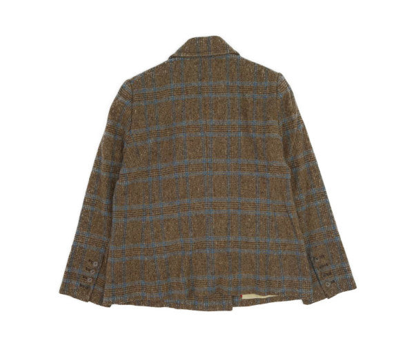 MARC BY MARC JACOBS マークバイマークジェイコブス M112408 チェック柄 ツイード セットアップ ダブル テーラード ジャケット パンツ ブラウン系 S【中古】