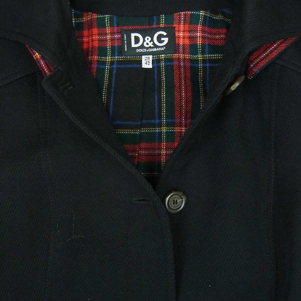 DOLCE&GABBANA ドルチェアンドガッバーナ フード 着脱可能 裏地チェック ベルテッド ロング コート ブラック系 28 / 42【中古】